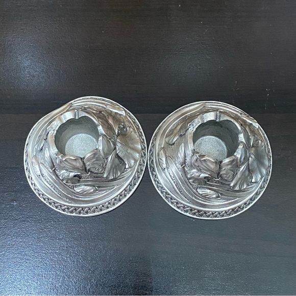 Vintage 1997 Seagull Canada Pewter Etain Zinn Pewter Candle Holders - Picture 5 of 16